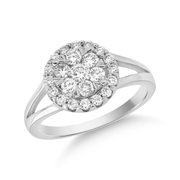 Inel din aur alb cu diamante de 0.5ct