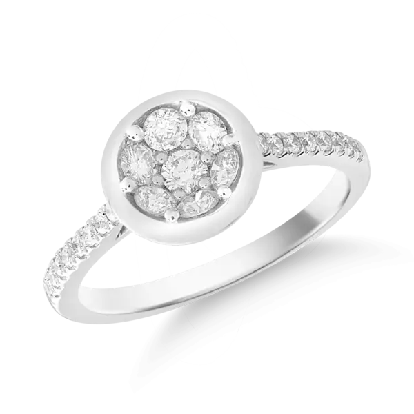 Inel din aur alb cu diamante de 0.61ct