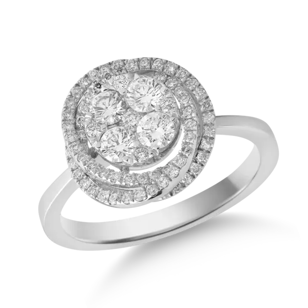 Inel din aur alb cu diamante de 0.65ct