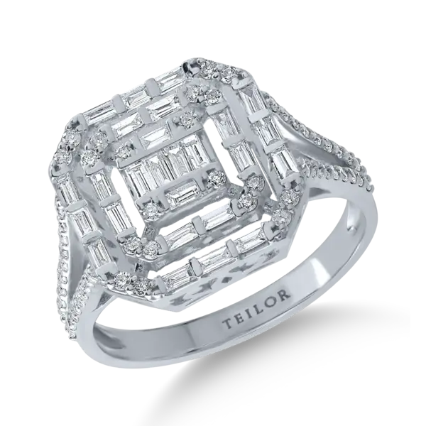 Inel din aur alb cu diamante de 0.65ct
