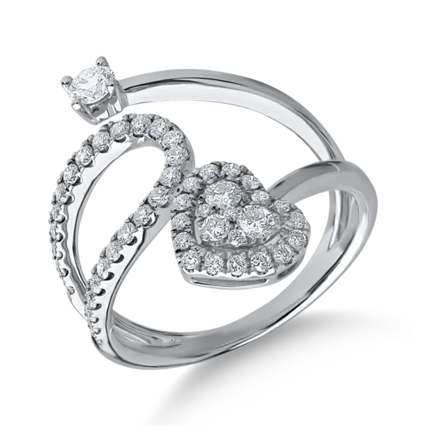 Inel din aur alb cu diamante de 0.67ct