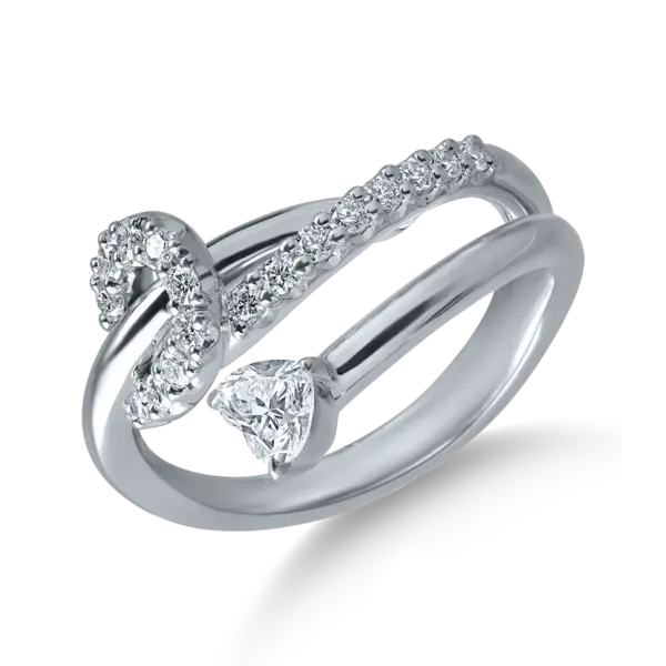 Inel din aur alb cu diamante de 0.6ct