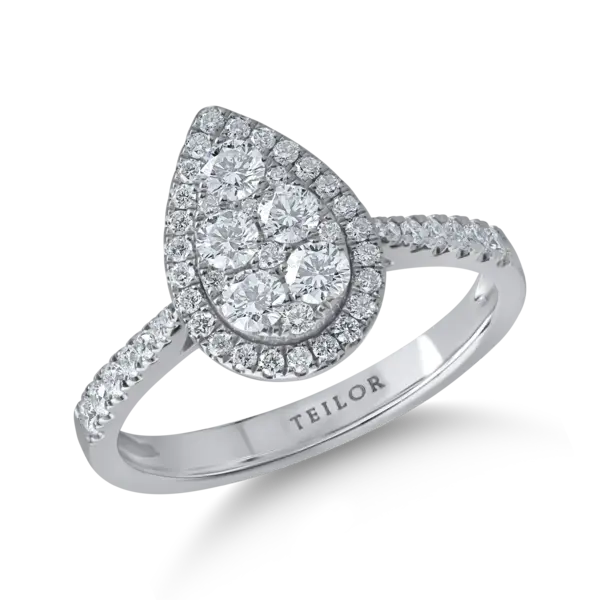 Inel din aur alb cu diamante de 0.6ct