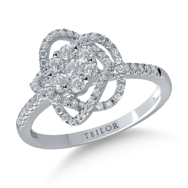 Inel din aur alb cu diamante de 0.6ct