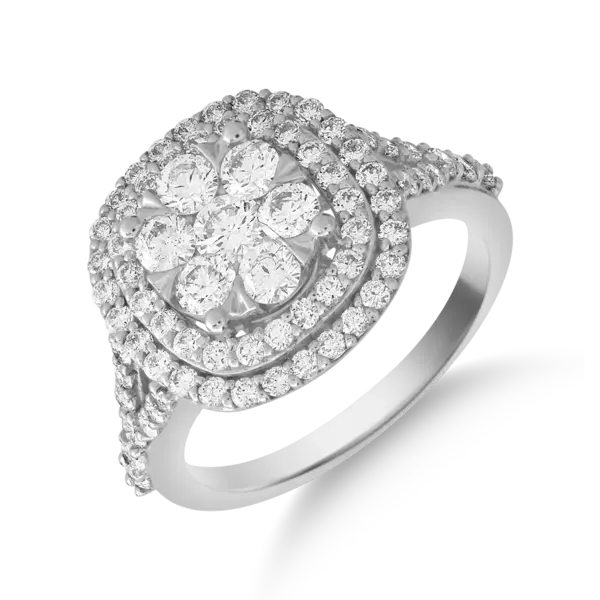 Inel din aur alb cu diamante de 0.75ct