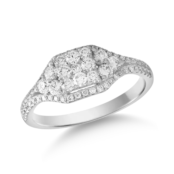 Inel din aur alb cu diamante de 0.77ct