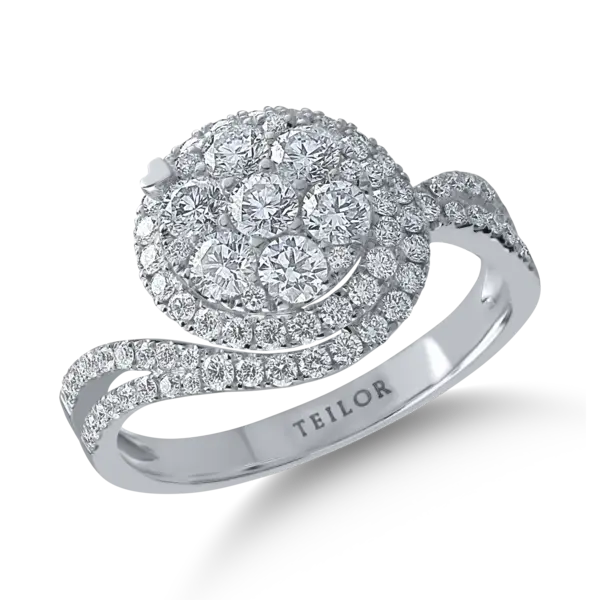 Inel din aur alb cu diamante de 0.77ct