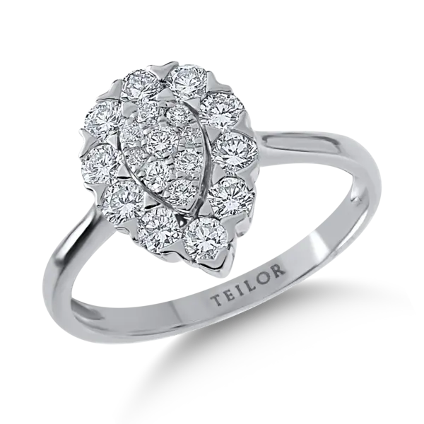 Inel din aur alb cu diamante de 0.77ct