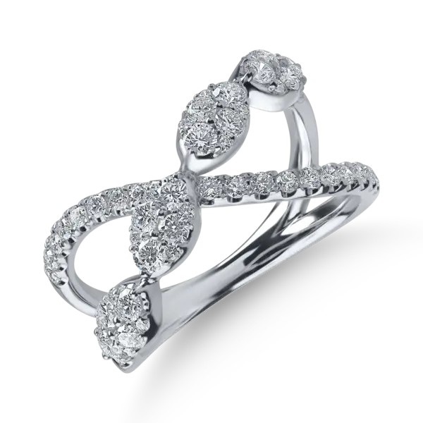Inel din aur alb cu diamante de 0.86ct