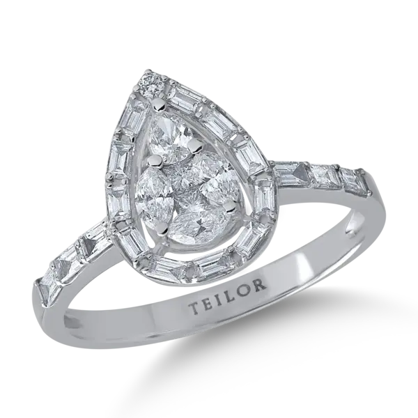 Inel din aur alb cu diamante de 0.93ct