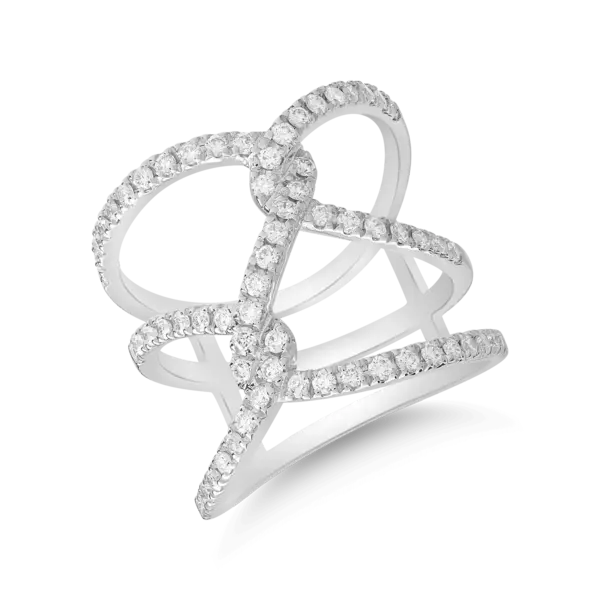 Inel din aur alb cu diamante de 0.95ct