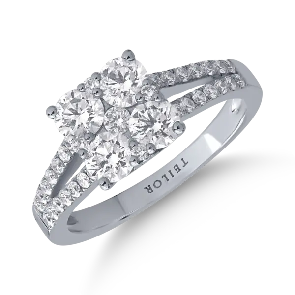 Inel din aur alb cu diamante de 1.28ct