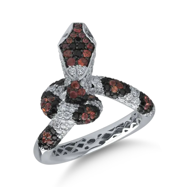 Inel din aur alb cu diamante de 1.52ct si safire de 0.59ct