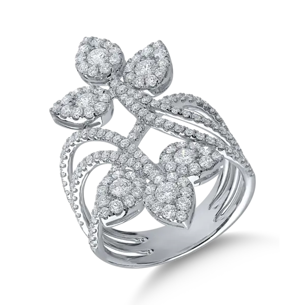 Inel din aur alb cu diamante de 1.554ct
