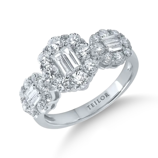 Inel din aur alb cu diamante de 1.5ct