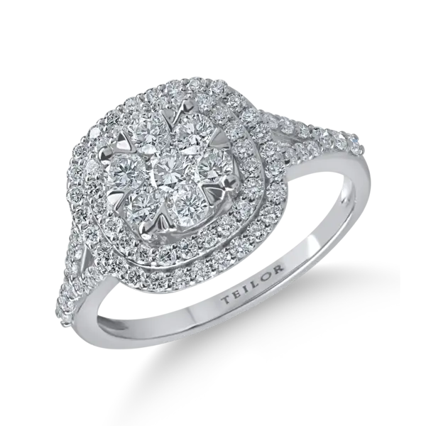 Inel din aur alb cu diamante de 1ct