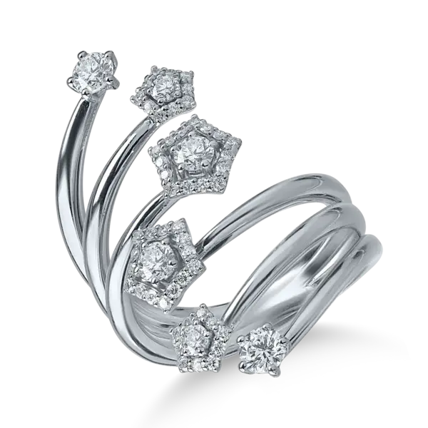 Inel din aur alb cu diamante de 1ct
