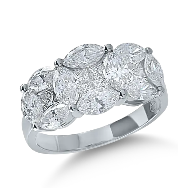 Inel din aur alb cu diamante de 2.1ct