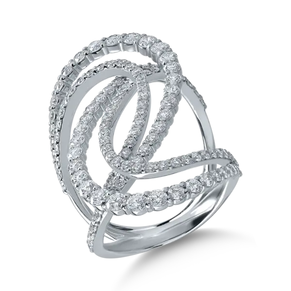 Inel din aur alb cu diamante de 2.4ct
