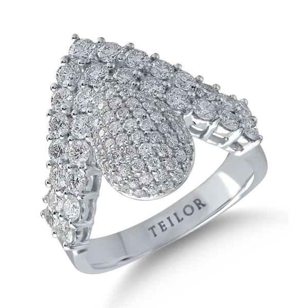 Inel din aur alb cu diamante de 2ct