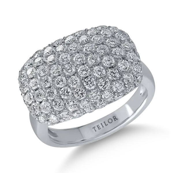 Inel din aur alb cu diamante de 2ct