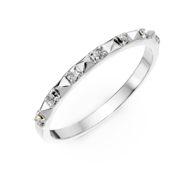 Inel din aur alb cu diamante microsetting de 0.05ct