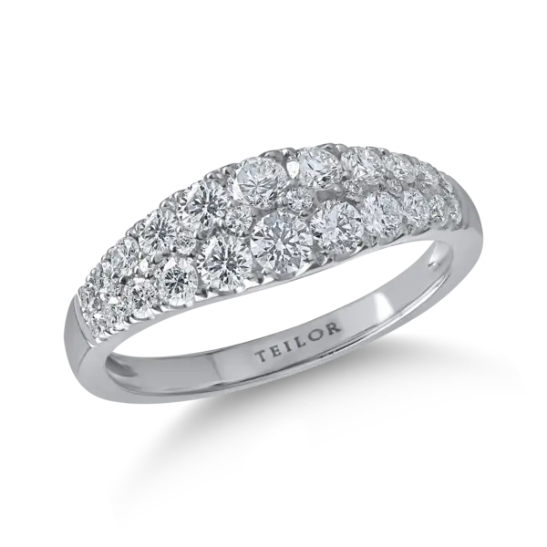 Inel din aur alb cu diamante microsetting de 0.7ct