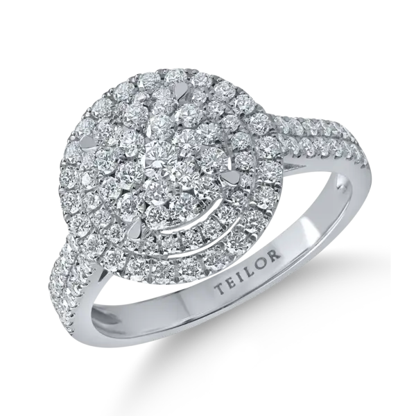 Inel din aur alb cu diamante microsetting de 0.9ct