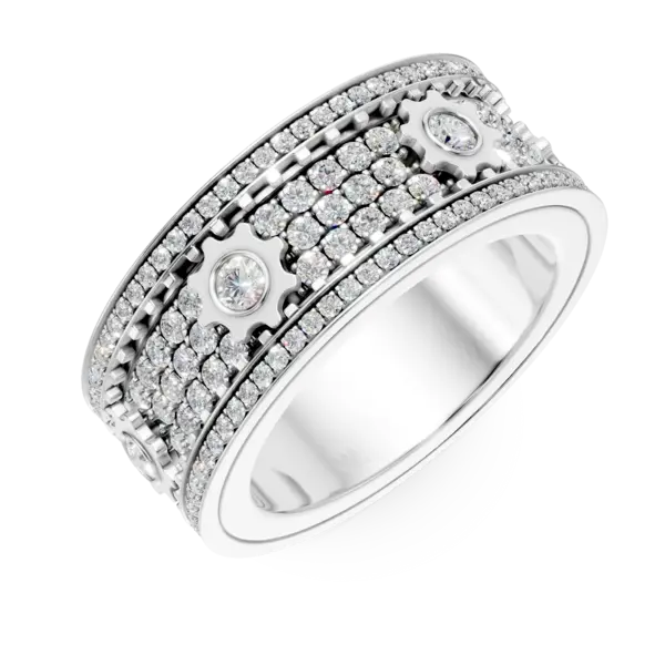 Inel din aur alb cu diamante microsetting de 1.3ct
