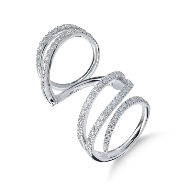 Inel din aur alb cu diamante microsetting de 1.5ct