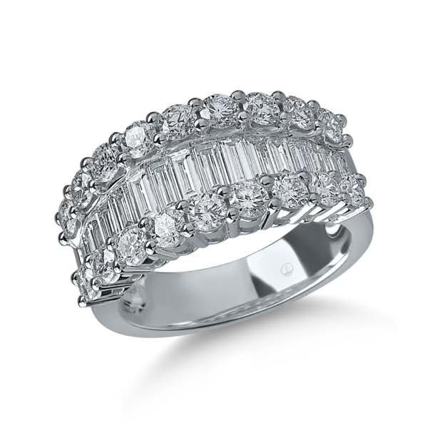 Inel din aur alb cu diamante microsetting de 2.4ct