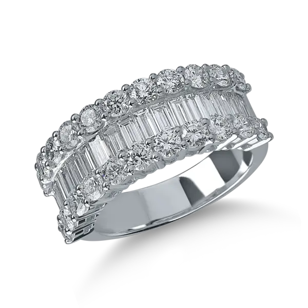 Inel din aur alb cu diamante microsetting de 2.6ct
