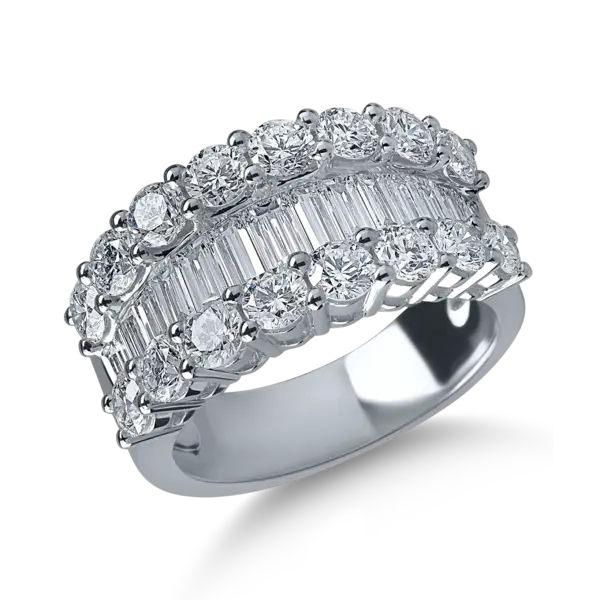 Inel din aur alb cu diamante microsetting de 3.04ct