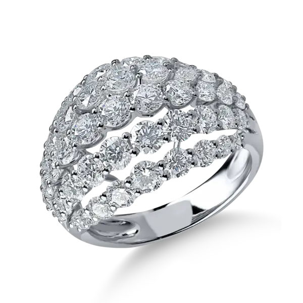 Inel din aur alb cu diamante microsetting de 3.5ct