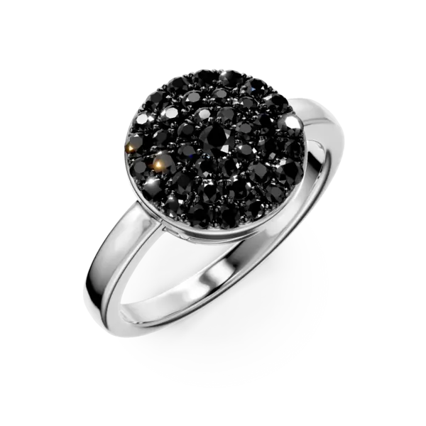 Inel din aur alb cu diamante negre de 0.59ct