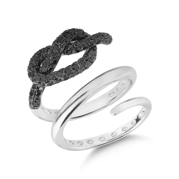 Inel din aur alb cu diamante negre de 1.23ct