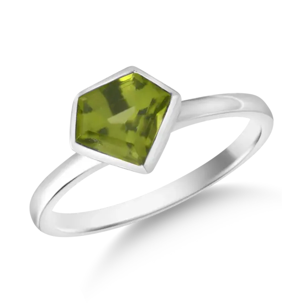 Inel din aur alb cu peridot de 1.4ct