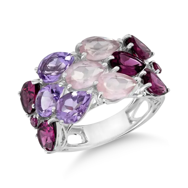 Inel din aur alb cu pietre semipretioase de 8.3ct