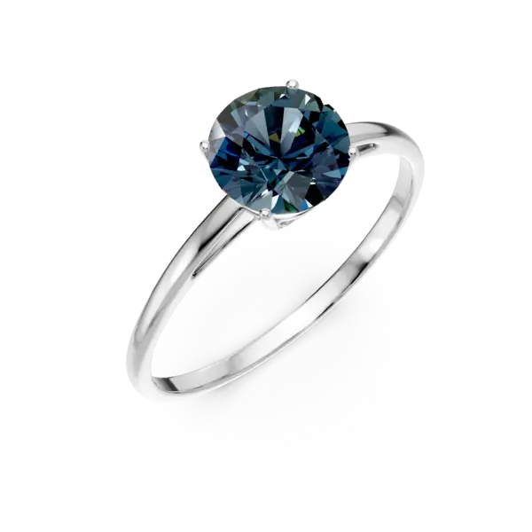 Inel din aur alb cu topaz london blue de 1.3ct