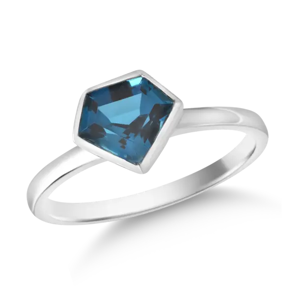 Inel din aur alb cu topaz london blue de 1.56ct