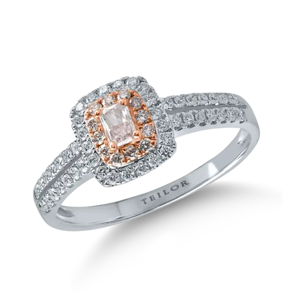 Inel din aur alb-roz cu diamante de 0.5ct