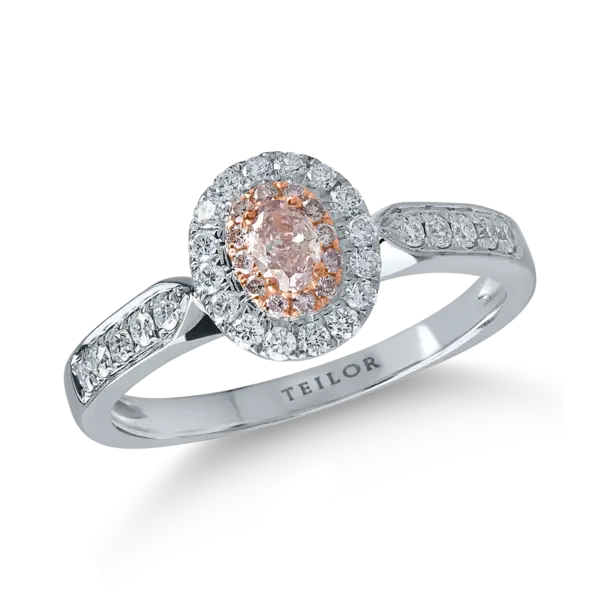 Inel din aur alb-roz cu diamante de 0.5ct