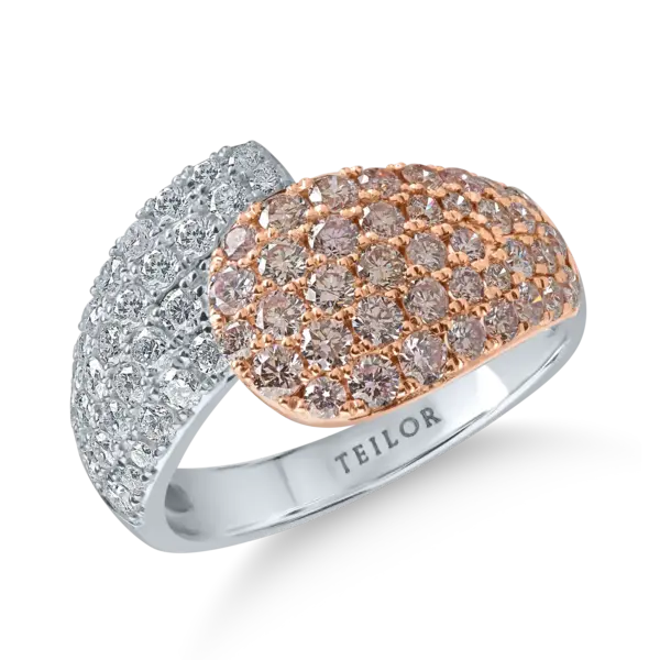 Inel din aur alb-roz cu diamante roz de 1.53ct