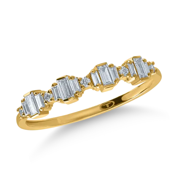 Inel din aur galben cu diamante baguette de 0.2ct