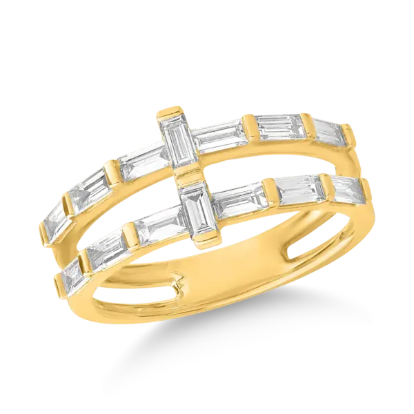 Inel din aur galben cu diamante baguette de 0.8ct