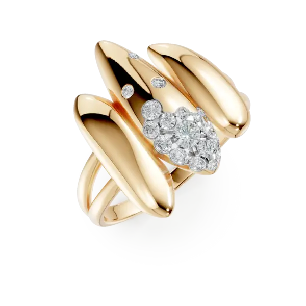Inel din aur galben cu diamante de 0.2ct