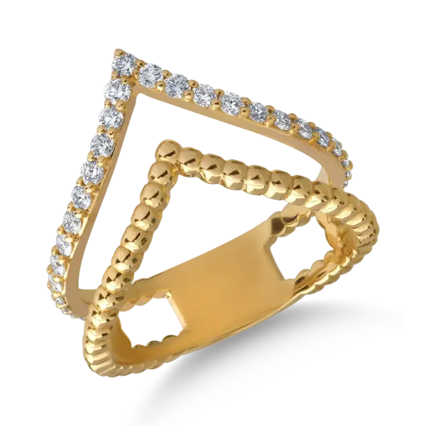 Inel din aur galben cu diamante de 0.42ct