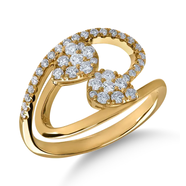 Inel din aur galben cu diamante de 0.487ct