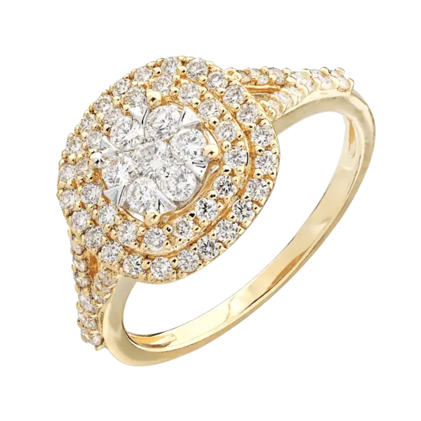 Inel din aur galben cu diamante de 0.75ct