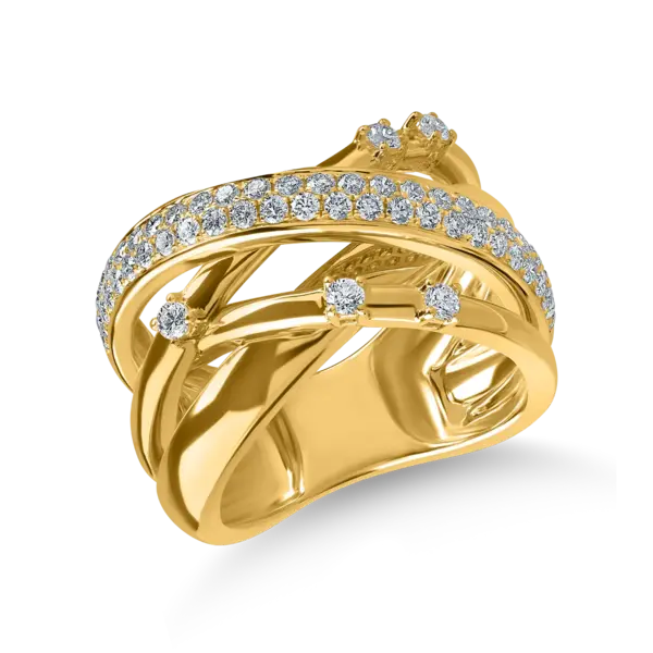 Inel din aur galben cu diamante de 0.8ct